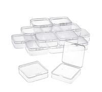 Lot De 16 Boîtes De Rangement En Plastique Transparent Avec Couvercle À Charnière Pour Petits Objets, Diamants Et Perles-Yunong