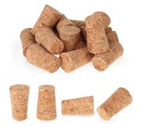 Lot de 16 bouchons en liège en bois - Bouchons de bouteille de vin vierges coniques vierges pour bouteilles de vin, bière, liqueur - Bouchons de rechange étanches en bois - 22 x 35 x 17 mm