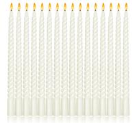 Lot de 16 bougies spiralées blanches en spirale, bougies torsadées de 25,4 cm, bâtons de bougie torsadés non parfumés, longs bâtonnets de bougie pour mariage, fête, dîner et décoration de la maison