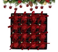 Lot de 16 boules de Noël à paillettes incassables | Boules de Noël en mousse de 6 cm avec rubans pour mariage, fiançailles, Nouvel An, fête d'hiver familiale, décorations