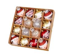 Lot de 16 boules de Noël à paillettes transparentes à suspendre 6 cm