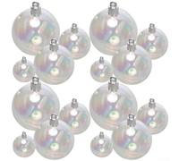 Lot de 16 boules de Noël à suspendre en plastique arc-en-ciel 3-6 cm