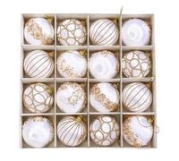 Lot de 16 boules de Noël à suspendre pour sapin de Noël, décoration de fête, cadeau