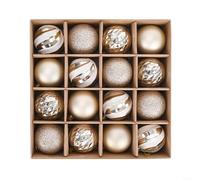 Lot de 16 boules de Noël de 6 cm pour champagne - Boules électroplaquées brillantes pour sapin de Noël - Décoration de mariage - Fête - Célébrations intérieures et extérieures - Bricolage - Guirlande
