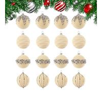Lot de 16 boules de Noël décoratives incassables