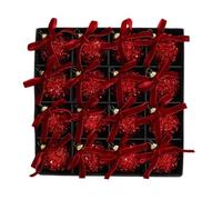 Lot de 16 boules de Noël décoratives incassables à paillettes | Boules de Noël brillantes avec rubans 6 cm pour fiançailles, anniversaire, vacances, Nouvel An