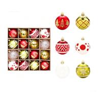 Lot de 16 boules de Noël en forme de renne galvanisé transparent | Boules de Noël en plastique incassable à suspendre avec détails peints à la main pour sapin de Noël, décoration festive de la
