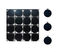 Lot de 16 boules de Noël en plastique incassable avec une texture de velours floqué doux, 6 cm, créées pour améliorer l'esthétique du sapin de Noël et résister à l'usure quotidienne (ZR616-66)