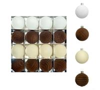 Lot de 16 boules de Noël en plastique incassable avec une texture de velours floqué doux, 6 cm, créées pour améliorer l'esthétique du sapin de Noël et résister à l'usure quotidienne (ZR616-60)