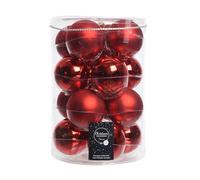 Lot de 16 boules de Noël en verre - 8 cm - Rouge