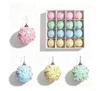 Lot de 16 boules de Noël légères en mousse 8 cm