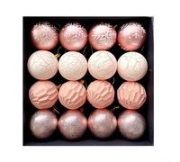 Lot de 16 boules de Noël pour décorer les arbres, les guirlandes et les escaliers, pour une utilisation dans les maisons, les magasins, les hôtels et les lieux d'événement (or rose)