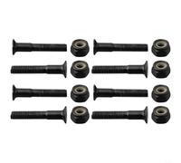 Lot de 16 boulons de montage pour planche à roulettes avec vis et écrous M5 pour rehausseurs en acier au carbone noir et doré (noir M5 x 30 mm)