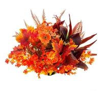 Lot de 16 bouquets de fleurs artificielles d'eucalyptus et de violette avec feuilles d'érable - Plantes synthétiques pour intérieur et extérieur - Décoration saisonnière sur tables, balcons