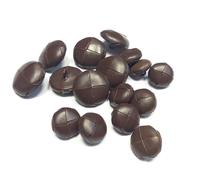 LOT DE 16 BOUTONS CUIR LODEN MORO