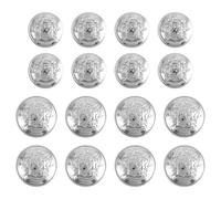 Lot de 16 boutons en laiton argenté avec tige en alliage pour blazers, couture, loisirs créatifs (argenté)