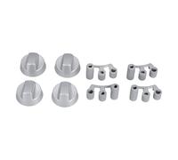 EUROPART Lot de 16 boutons rotatifs argentés Ø 41 mm avec adaptateurs universels pour plaque de cuisson toutes les marques