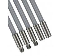 Lot de 16 Cannes de Ramonage Flexibles Ø8mm - 9m - Kit Poêle à Pellets & Granulés - Tiges de Ramonage pour Conduit de Cheminée Gainé - Filetage M12 Shaffer Pro - Passage Coudes 90°