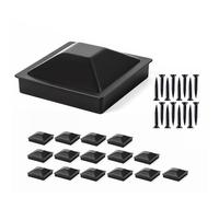 Lot de 16 capuchons de poteau pyramidaux en aluminium noir mat pour poteaux de clôture de 10,2 x 10,2 cm (8,9 x 8,9 cm)