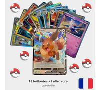 Lot de 16 Cartes Pokémon à Collectionner - 15 Brillantes + 1 Ultra Rare - Version Française - Idéal Collection ou Cadeau