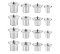 Lot de 16 chevilles à pointe de centrage - Pointes de centrage - Pointes de centrage pour le travail du bois - 6/8/10/12 mm - Pointes de centrage pour le travail du bois et les outils de perçage