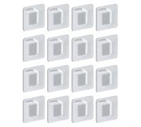Lot de 16 chevilles de support autocollantes en plastique transparent pour étagère de cuisine, bibliothèque, armoire, sans perçage, supports jusqu'à 7,3 kg pour surfaces en verre, bois, carrelage