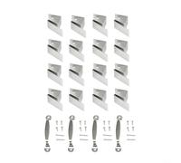 Lot de 16 clips de panneau de fenêtre pour contreplaqué de 1,27 cm, pinces en acier robuste avec poignées pour panneaux de fenêtre tempête (argenté)