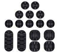 Lot de 16 clips de rangement pour câbles de bureau