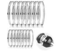 Lot de 16 colliers de serrage en acier inoxydable CV - Colliers de serrage réglables - 20-50/50-120 mm - Convient pour jardins, piscines et cheminées