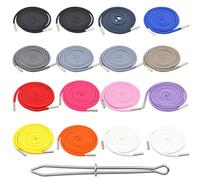 Lot de 16 cordons pour sweat à capuche, pantalons de jogging, cordon de 140 cm, cordon de serrage avec aiguille à enfiler, pour pantalon de sport, vestes, chaussures de sport, sacs à main