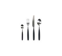 Lot de 16 couverts en acier inoxydable noir - Pomax, Renoir - 24 cm