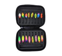 Lot de 16 cuillères de pêche à la truite en métal avec hameçon triple, paillettes, crankbait