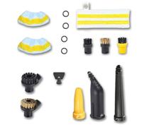 Lot de 16 d’Accessoires pour Nettoyeur Vapeur Kärcher SC1 SC2 SC3 SC4 SC5 EasyFix, Kit de Rechange avec Serpillière, Bonnettes Microfibre, Brosses Nylon/Laiton, Buse Jet, Rallonge, Joints