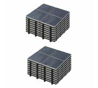 Lot de 16 dalles clipsables en pierre noir - Oviala