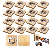 Lot de 16 décapsuleurs magnétiques en bois Behogan, décapsuleurs carrés en bambou, décapsuleur personnalisé, décapsuleur en bois, cadeau idéal pour homme