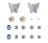 Lot de 16 décorations de chaussures en forme de papillon, ornements en perles de cristal, accessoires amovibles pour filles, Polychlorure de