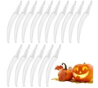 Lot de 16 décorations de dents de citrouille d'Halloween, fausses dents en plastique Halloween, kit de décoration de citrouille de monstre d'Halloween, décors de dents de lanterne les activités