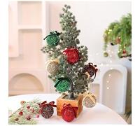 Lot de 16 décorations de Noël en mousse pailletée avec nœuds en ruban de velours - Décoration festive pour sapin de vacances pour la maison, le bureau, 6 cm de diamètre - Réutilisables et incassables