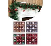 Lot de 16 décorations de sapin de Noël en PVC - 6 cm - Boules festives à suspendre avec flocons de neige et lotus - Finition mate - Pour maison, fête, mariage, bureau (Royaume-Uni) (D)