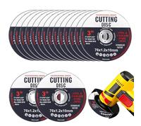 Lot de 16 disques à tronçonner de 76 mm pour alésage de 10 mm - Pour métal fin et flexible - Pour couper le métal et le bois
