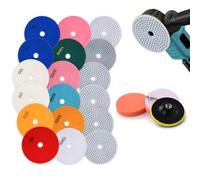 Lot de 16 disques de polissage diamantés avec plaque de support en caoutchouc M14 - Feutre de laine - 125 mm - Pour granit, béton, carrelage, pierre - 50-10 000 mm - Pour meuleuse d'angle, foret