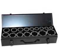 Lot de 16 douilles pour visseuse à percussion 17-50 mm 3/4"