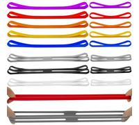 Lot de 16 élastiques en caoutchouc de silicone - Résistants - 2 types de bandes réutilisables pour la cuisine, les livres, le bureau, les sacs (10 cm/20 cm)