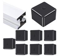 Lot de 16 embouts profilés pour rail PV, inserts de tube carré, accessoires de rail PV pour profil de 40 x 40 mm, capuchon d'extrémité en plastique noir