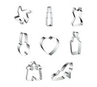 Lot de 16 emporte-pièces en forme de robe de princesse en acier inoxydable pour fête d'anniversaire et événements 8,4 x 6,1 x 2,5 cm