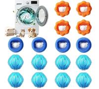 Lot de 16 épilateurs d'animaux pour machine à laver, boules de linge, attrape-cheveux, machine à laver, anti-peluches, anti-poils de chat, machine à laver, réutilisable pour machine à laver