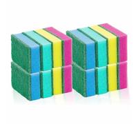 Lot de 16 éponges à récurer absorbantes anti-rayures pour la maison, la cuisine, la vaisselle, produits de nettoyage, double face, multicolore