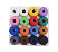Lot de 16 fils à broder en coton pour couture et tressage à la main - Fils solides adaptés pour les projets de point de croix et de broderie à la machine (16 pièces, couleur unie)