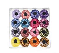 Lot de 16 fils à broder en coton pour couture et tressage à la main - Fils solides compatibles avec la broderie à la machine (16 pièces, couleur unie)