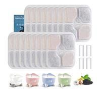 Lot de 16 filtres de fontaine à eau pour chat, filtres de rechange triple action pour distributeur Catit Pixi de 2,5 l avec 4 tubes de pompe